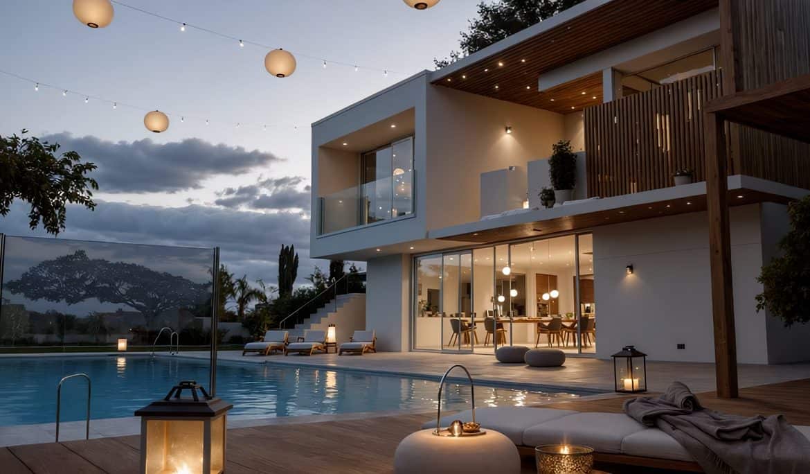 Architekturvisualisierung Villa in den Bergen